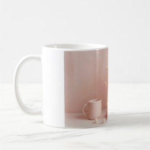 Café Caneca Estética Rosa Bege - Caneca de Flores Secas