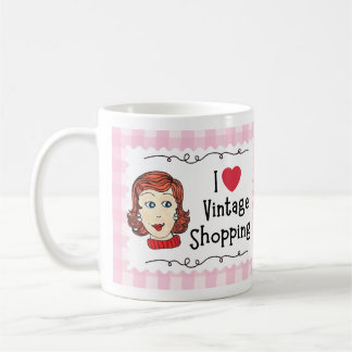 Café Caneca Eu Amo Compras de Vintage