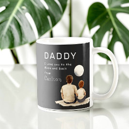 Café Caneca "Eu Te Amo" de Pai e Filho Observando a Lua