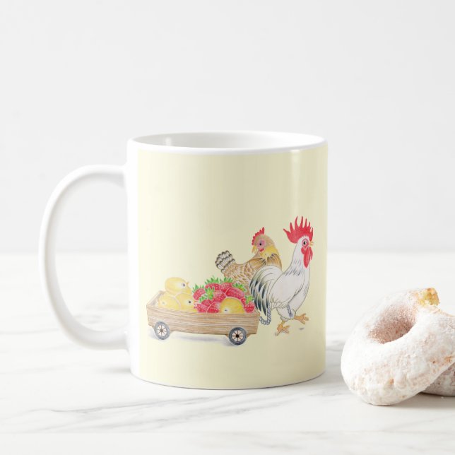 Café Caneca Família de Frango Fofa (Com Donut)