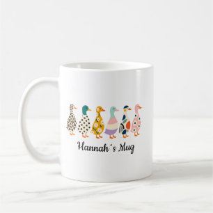 Café Caneca Família de Pato Personalizada de 6 com Nome