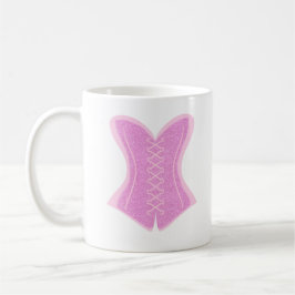 Café Caneca Fantasia de Córset com Glitter Rosa