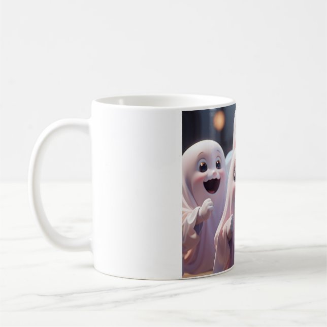 Café Caneca Fantasmas Felizes Fofos - Amigo Adorável de (Esquerda)