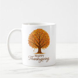 Café Caneca Feliz Dia de Ação de Graças Árvore de Outon