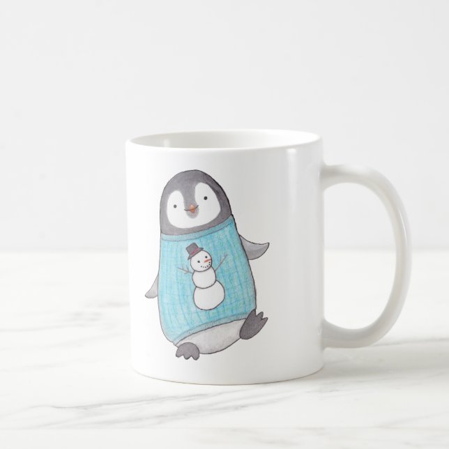 Café Caneca feliz engraçada do boneco de neve do (Direita)