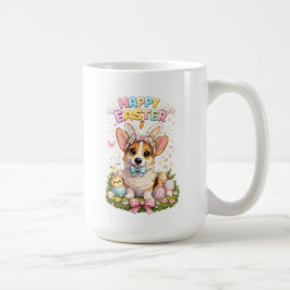 Café Caneca Feliz Páscoa Corgi – Cão com Orelhas de Coe