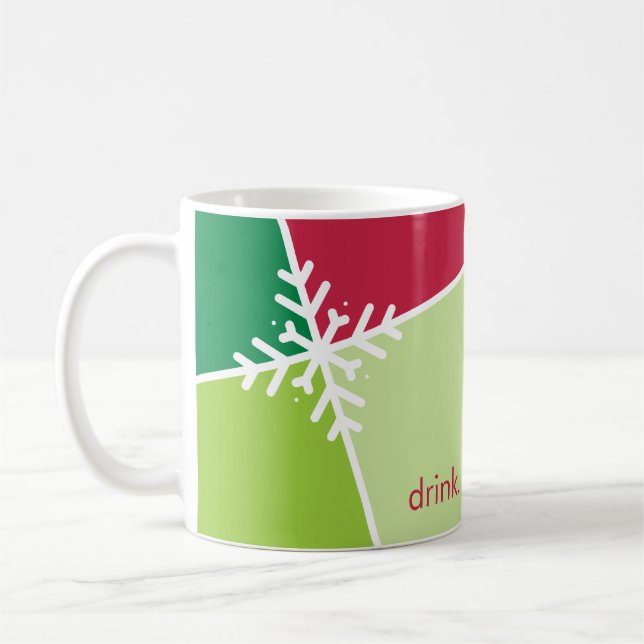Café CANECA FESTIVA PERSONALIZADA:: floco de neve 5 do (Esquerda)