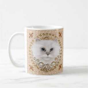 Café Caneca Flor de Lis Gato Persa