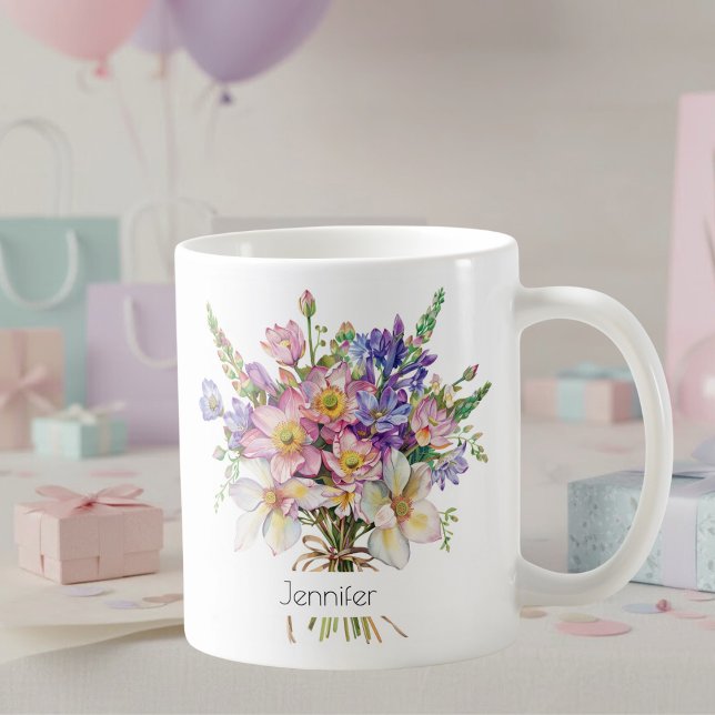 Café Caneca Flor de Nascimento de Julho Delphiniums Rox (Criador carregado)