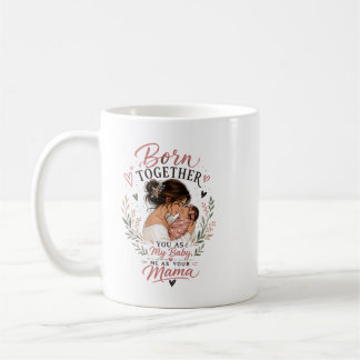 Café Caneca Floral de Aquarela Bebê & Mamãe Nascidos Ju