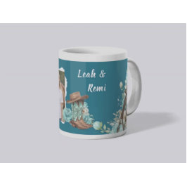 Café Caneca Floral de Cavalo Ocidental – Azul Marinho