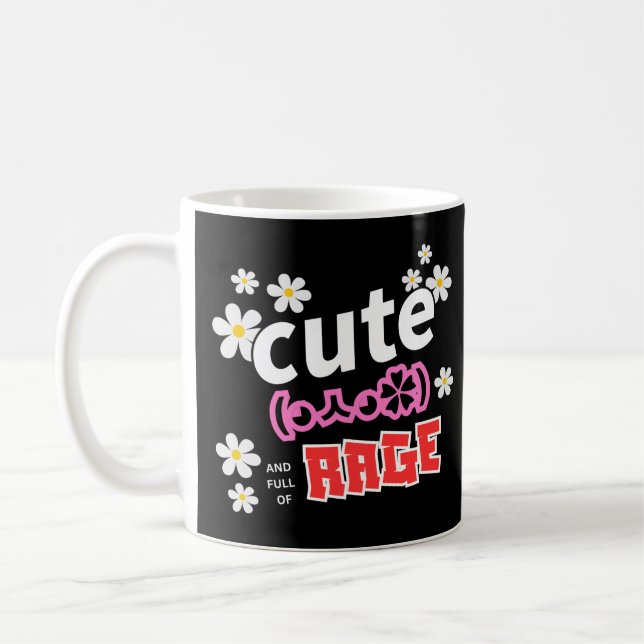Café Caneca Floral Divertida e Cheia de Raiva (Esquerda)