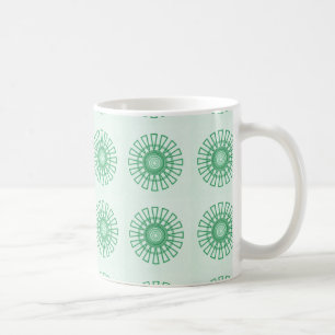 Café Caneca floral retro, verde de Kelly