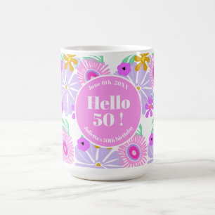 Café Caneca floral romântica clássica bonita de 50 anos