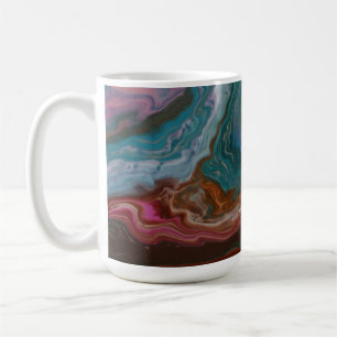 Café Caneca Fluida de Ágata Turquesa e Rosa
