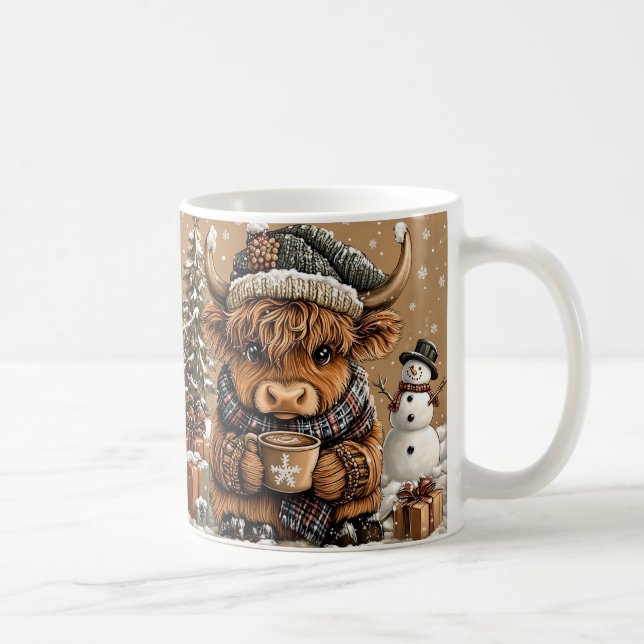 Café Caneca Fofa de Natal da Vaca das Terras Altas – Ca (Direita)