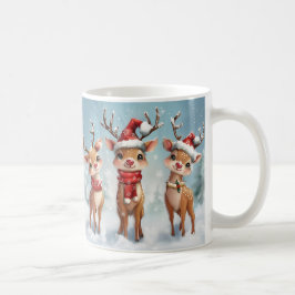 Café Caneca Fofa de Renas de Natal – Caneca de Férias A