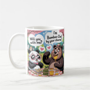 Café caneca fofa e engraçada de panda e urso