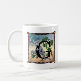 Café Caneca galharda de Letterblock - caracterizando a