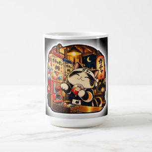 Café Caneca Gato Gachapon   Arte de Brinquedo de Cápsul