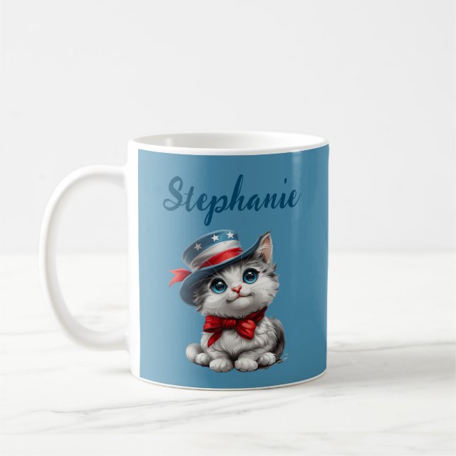Café Caneca Gato Patriótico 4 de Julho (Esquerda)