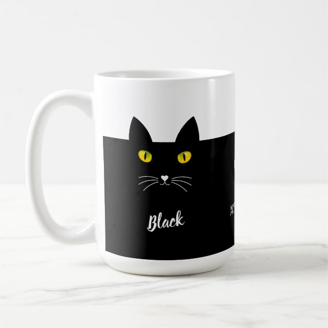 Café Caneca Gato Preto Presente para Amantes de Gatos | (Esquerda)