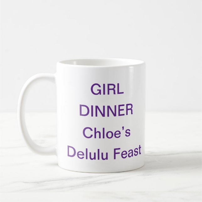 Café Caneca Girl Dinner – Caneca de Meme Estético Viral (Esquerda)