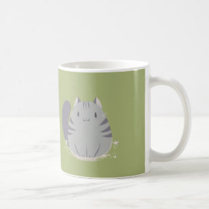 Café Caneca gorda do gato de gato malhado