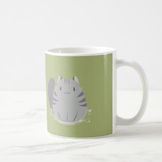 Café Caneca gorda do gato de gato malhado