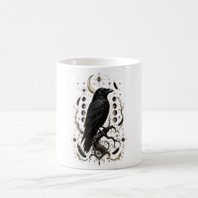 Café Caneca Gótica Celestial Feitiço de Limite do Corvo (Centro)