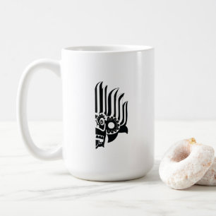 Café Caneca Gráfica de Máscara Tradicional Cingalesa Fe