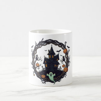 Café 👻 Caneca "Haunted Haven" Noite de Halloween 