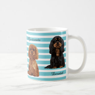 Café Caneca ilustrada descuidado do Spaniel de rei