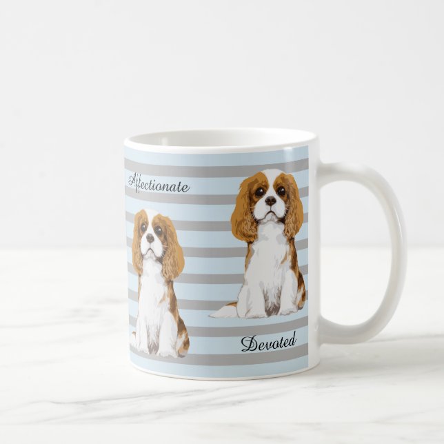Café Caneca ilustrada descuidado do Spaniel de rei (Direita)