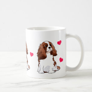 Café Caneca ilustrada descuidado do Spaniel de rei