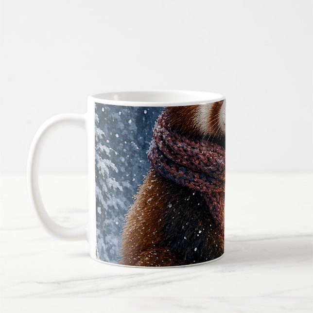 Café Caneca Lanterna de Inverno do Panda Vermelho (Esquerda)