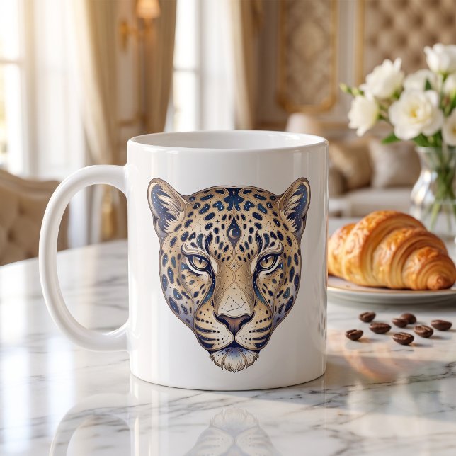 Café Caneca Leopardo Celestial Linha de Luxo Arte (Criador carregado)
