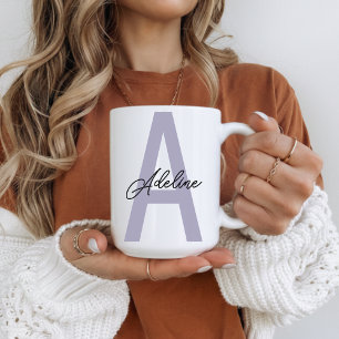 Café Caneca Lilás com Nome Personalizado Presente de No