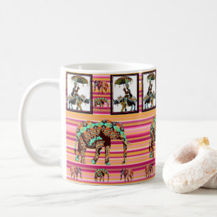 Café Caneca Listrada de Mulheres de Elefante Africano
