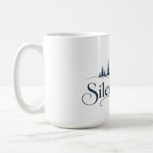 Café Caneca Lua de Natal e Árvores Silvestres Noite Sil