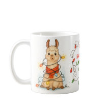 Caneca Luzes de Natal Lhama Engraçada