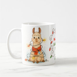 Café Caneca Luzes de Natal Lhama Engraçada