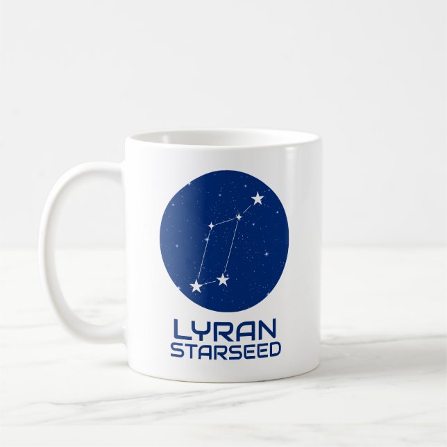 Café Caneca Lyran Starseed – Design da Constelação de L (Esquerda)