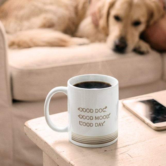 Café Caneca Mãe de Cachorro Bom Humor Bom Cachorro Bege (Criador carregado)