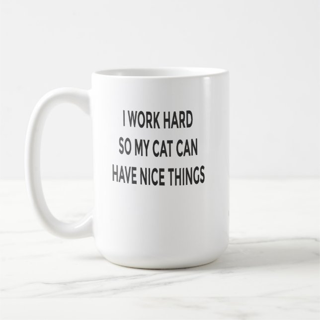 Café Caneca Mãe de Gato Engraçada – Trabalho Duro Para  (Esquerda)