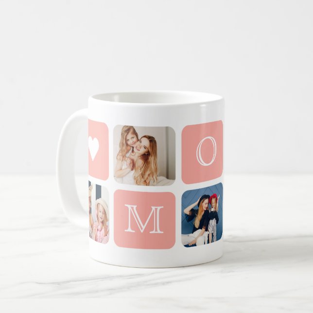Café Caneca "Mamãe" Moderna de 5 Fotos (Frente Esquerda)
