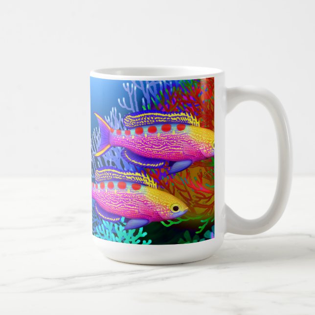 Café Caneca manchada amarelo dos peixes do recife de (Direita)