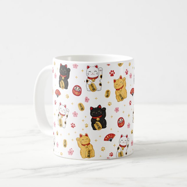 Café Caneca Maneki Neko Fofa | Presente para Amante de  (Frente Esquerda)