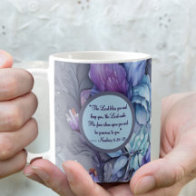 Caneca Manhã Bên Jardim de Vinca com Bênção