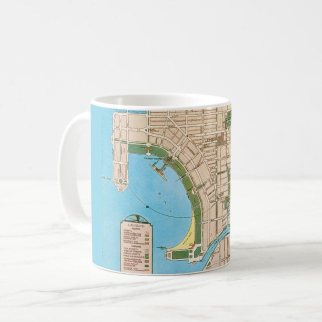 Café Caneca Mapa Antigo de Sarasota FL (Frente Esquerda)